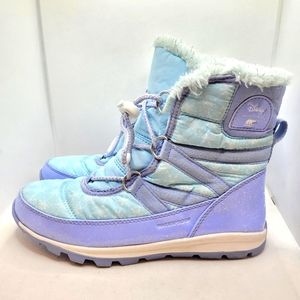 Sorel Disney Frozen 2 Elsa Whitney Waterproof Snow Boot Blue White Sz 4 Big Girl